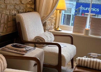 Relaxing seating area at LN Beauty Witney, Witney, England, GB, offering comfort and wellness.