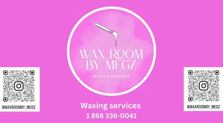 Stylish Waxroomby_megz pink logo with contact details. Located in Arima, Arima Borough Corporation, TT.