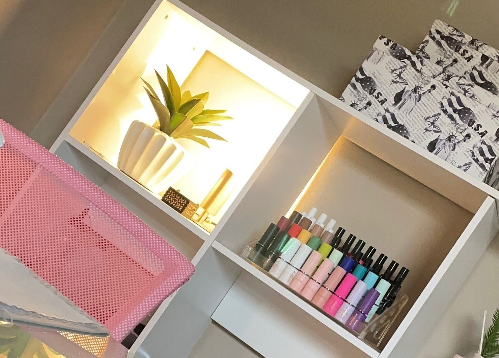 Nail polish and decor at Perfectly Pressed Studio, Johannesburg, Gauteng, ZA, creating a stylish atmosphere.