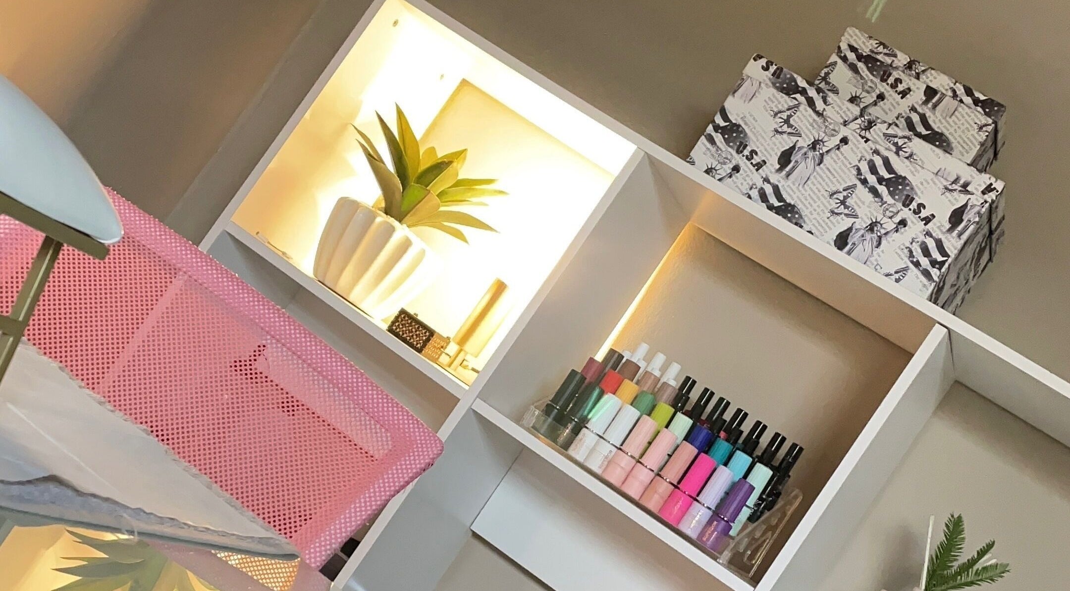 Nail polish and decor at Perfectly Pressed Studio, Johannesburg, Gauteng, ZA, creating a stylish atmosphere.