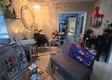 Cozy and stylish salon interior at Beach Hair Affair, St. Petersburg, Florida, US.