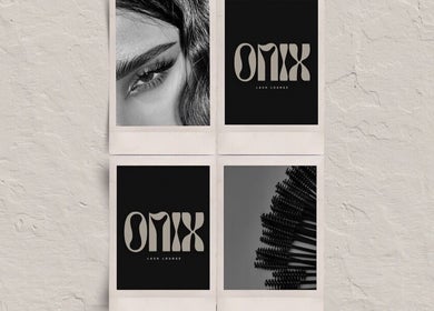 Onix Lash Lounge brand imagery highlighting lash services in Mississauga, Ontario, CA with stylish graphics.