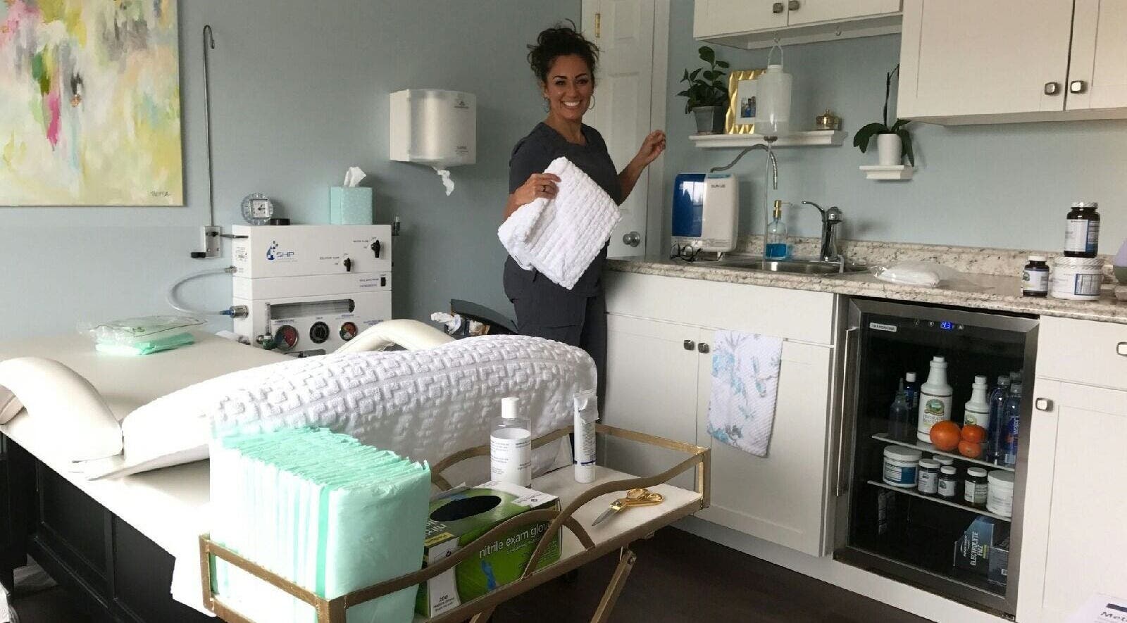 Professional preparing treatment at 3D Lash & Brow Academy, Dallas, Texas, US, in a clean, serene environment.