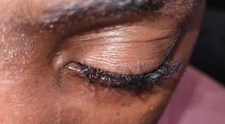 Close-up of eyelash extensions at The Lash Guru, Saint James, Saint James, BB, showcasing expert lash artistry.