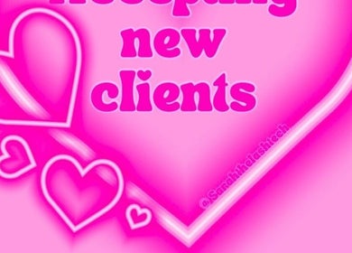 The Lash Guru invites new clients in Saint James, Saint James, BB with a heart-themed welcome.