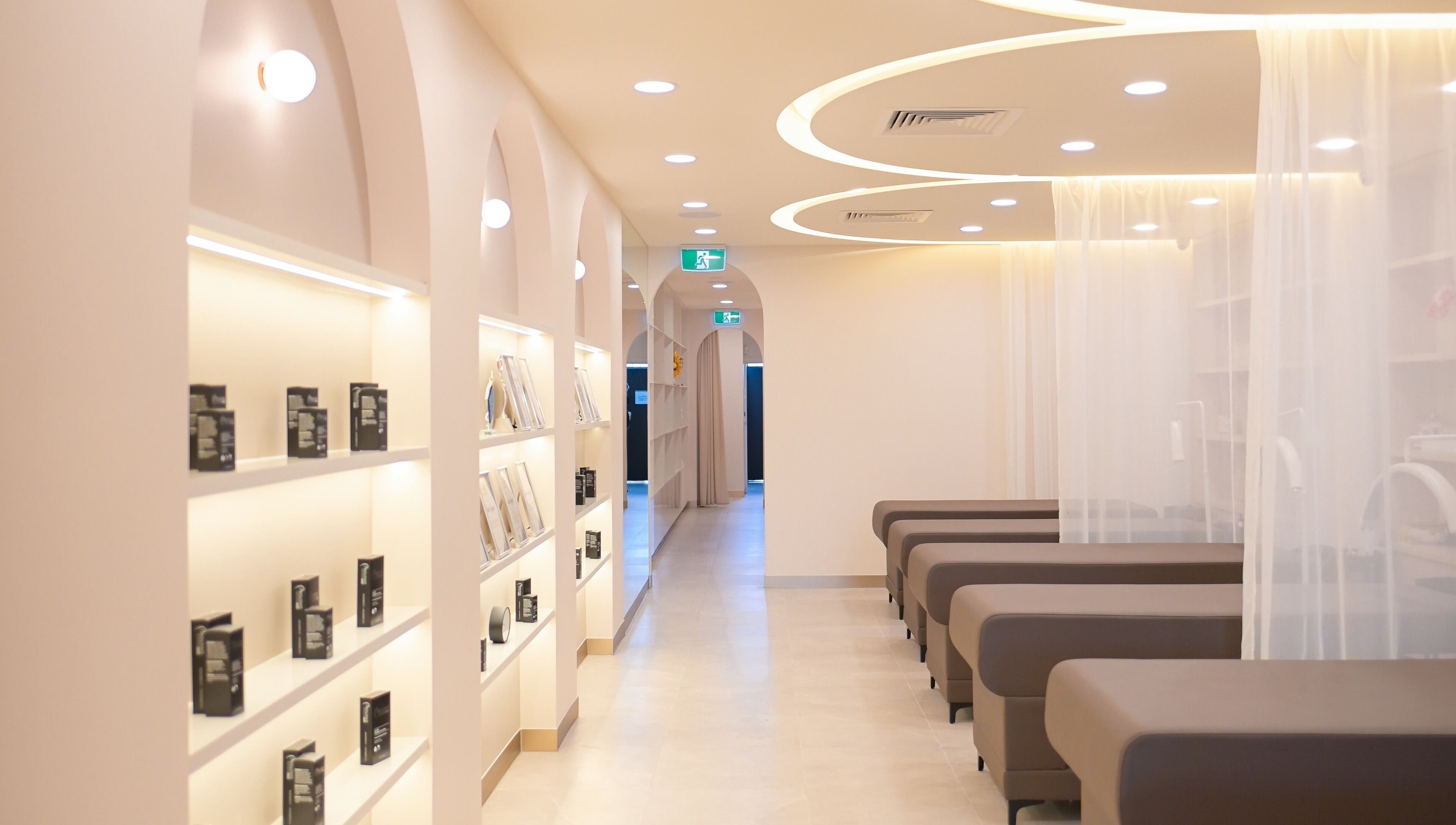 Modern interior of La Premier Beauty in Niddrie, Victoria, AU, featuring stylish design and spacious elegance.