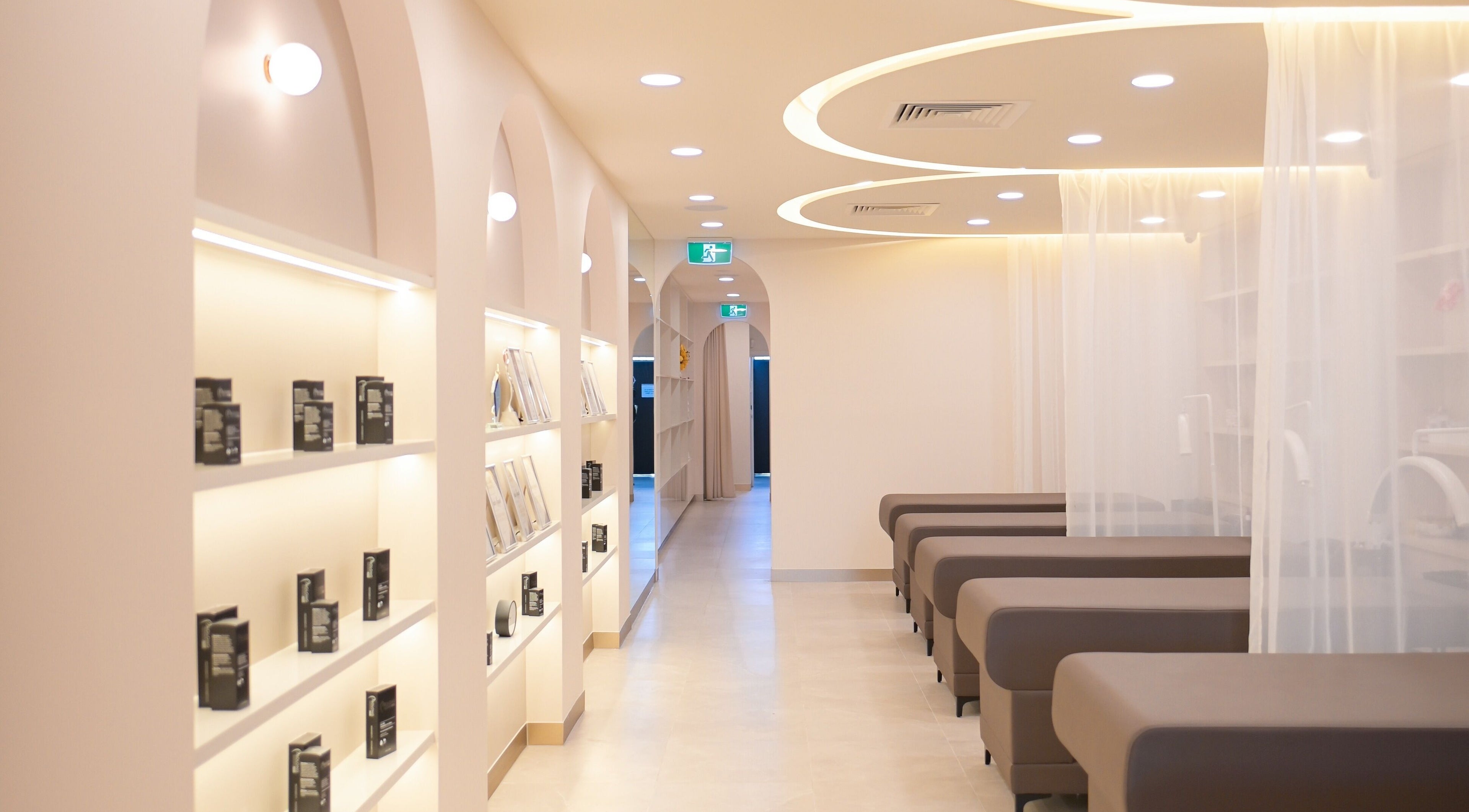 Modern interior of La Premier Beauty in Niddrie, Victoria, AU, featuring stylish design and spacious elegance.