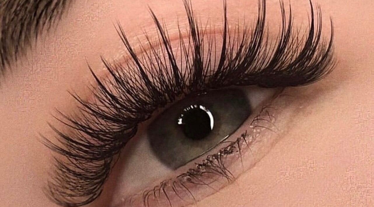 Close-up of enhanced eyelashes at Jackie Lash Co, Melbourne, Victoria, AU showcasing voluminous lash extensions.
