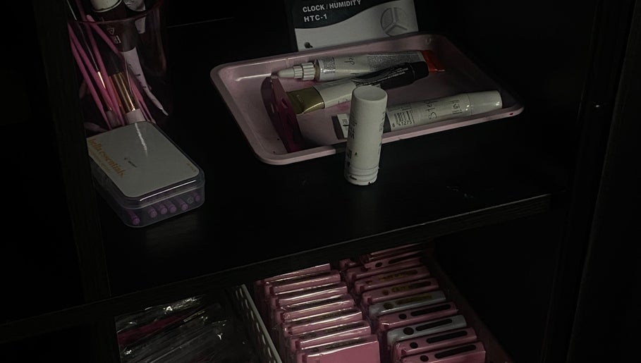 Beauty products arranged neatly on a shelf at BNE Beautyy, Yarrabilba, Queensland, AU.