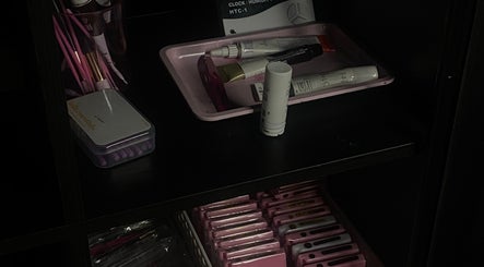 Beauty products arranged neatly on a shelf at BNE Beautyy, Yarrabilba, Queensland, AU.