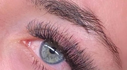 Close-up of expertly shaped eyebrows and lashes at BNE Beautyy, Yarrabilba, Queensland, AU.