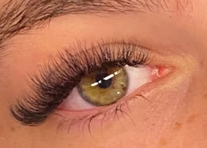 Close-up of expertly applied eyelash extensions at BNE Beautyy in Yarrabilba, Queensland, AU.