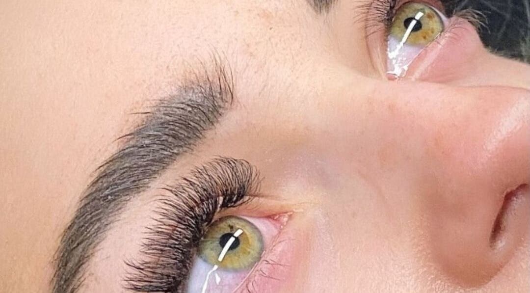 Close-up of eyelash extensions at BNE Beautyy, Yarrabilba, Queensland, AU.