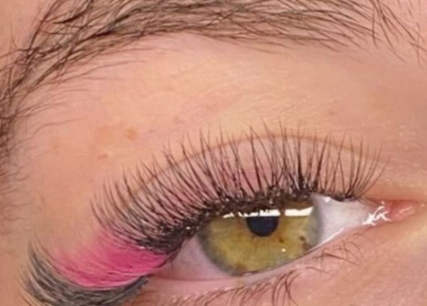 Close-up of vibrant eyelashes styled at BNE Beautyy in Yarrabilba, Queensland, AU.
