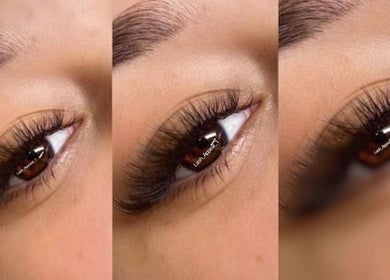 Close-up of voluminous eyelash extensions from Lash_Appeal_1 in Woodcroft, South Australia, AU.