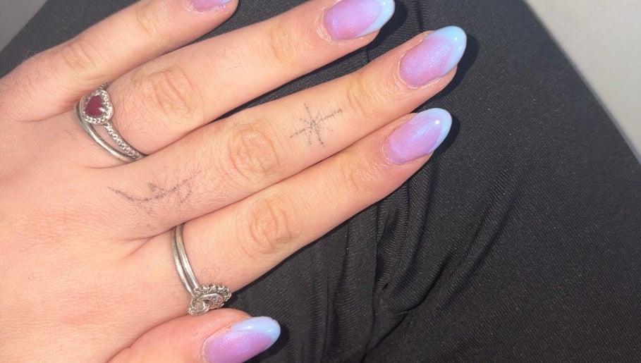Lilac ombre nails at NailsByZeff, Bridgwater, England, GB showcasing elegant nail art.