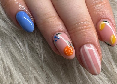 Colorful nail art design by Haus of Pixiee, Pontyclun, Wales, GB featuring playful patterns and bright hues.