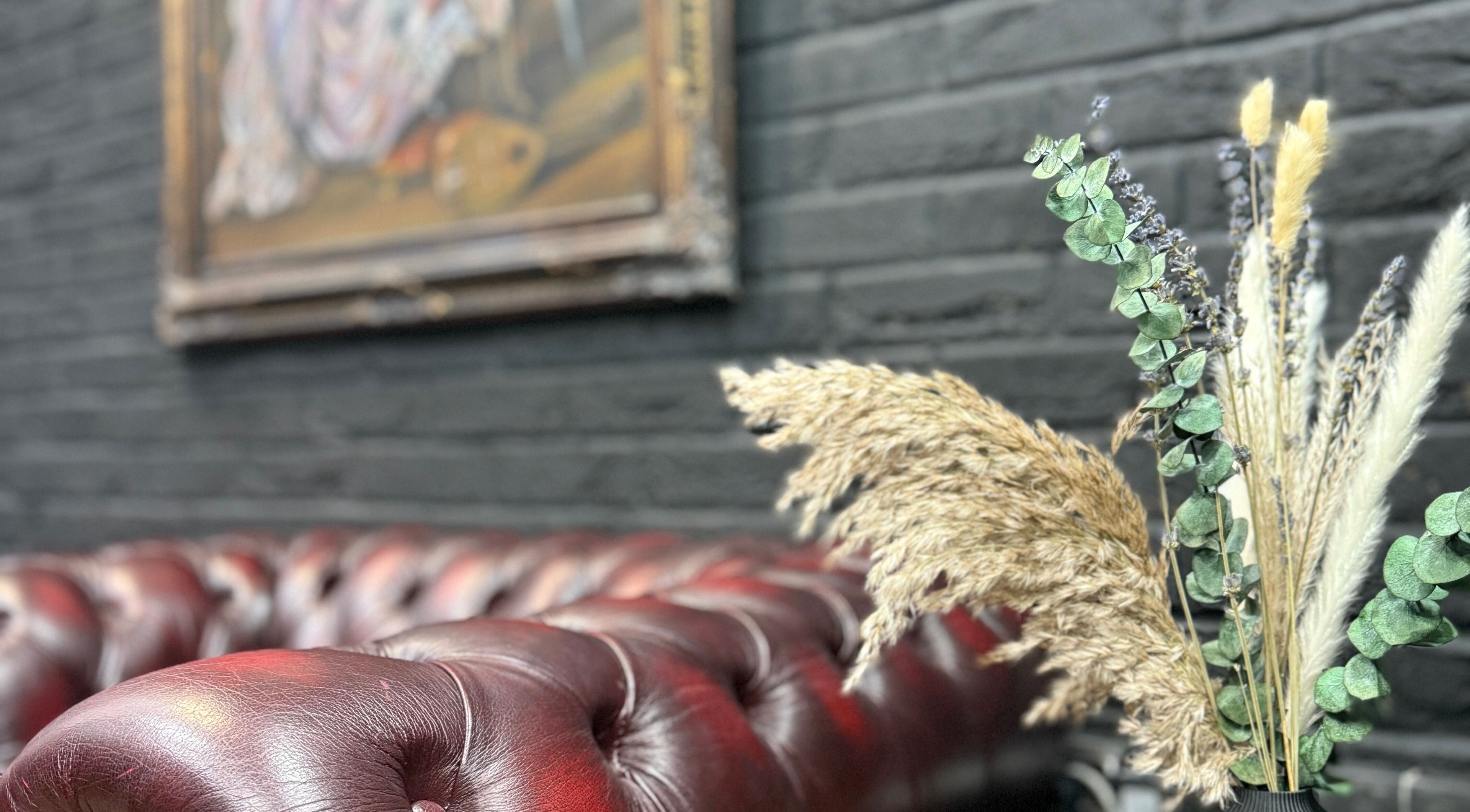 Luxurious leather sofa and elegant decor at Bey London, London, England, GB.