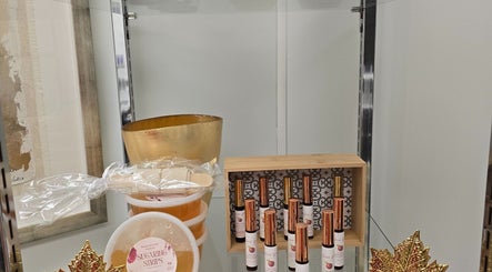Display of sugaring products at Beauty & Body Sugaring Sarnia, Sarnia, Ontario, CA.