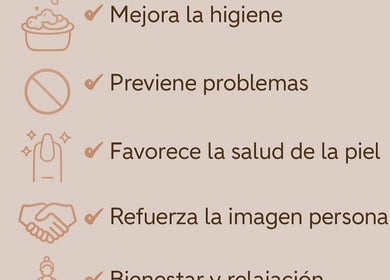 Infografía de beneficios de manicura en Fegari Nails, Panamá, Provincia De Panamá, PA.