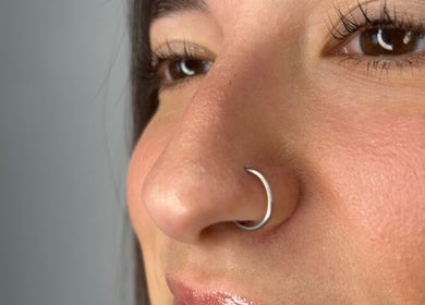 Close-up of elegant nose ring available at Yoss, Montevideo, Departamento De Montevideo, UY.