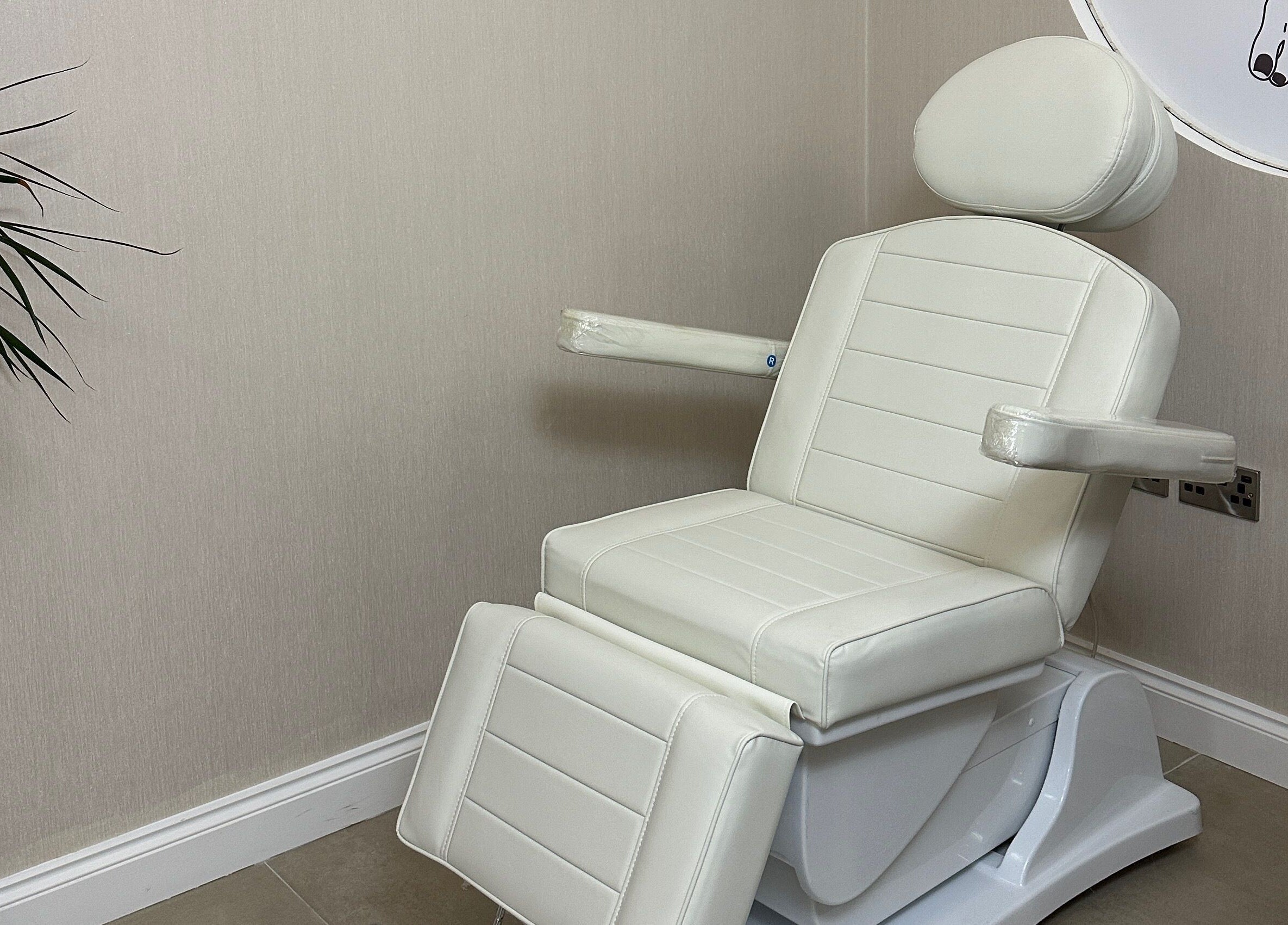 Comfy pedicure chair at D&M Nails Salon, Bletchley, England, GB, set against a serene and welcoming decor.