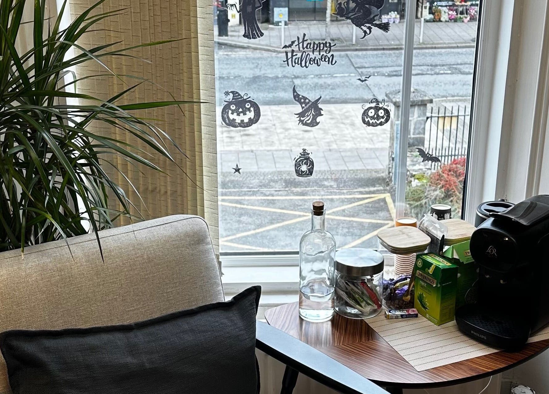 Relaxing nook with Halloween decor at Alina Kotik, Mullingar, County Westmeath, IE.