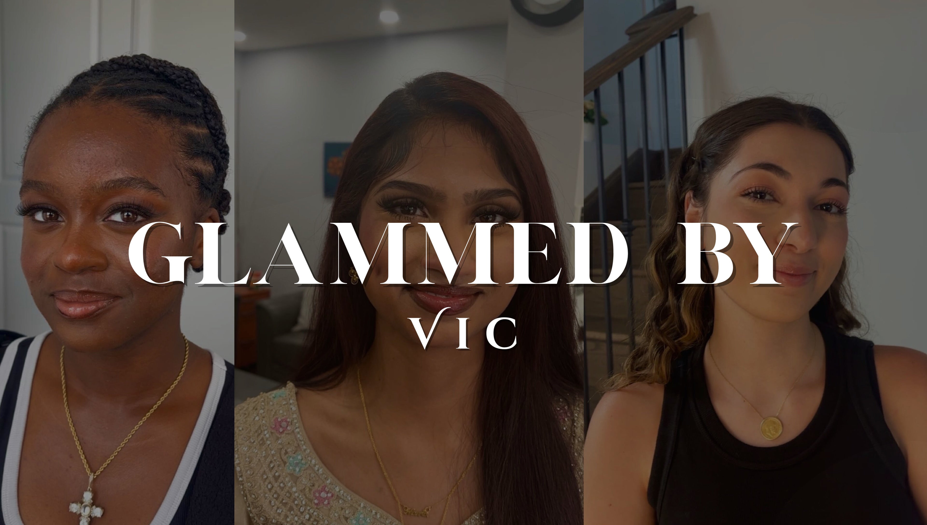 Diverse beauty styles at Glammed By Vic, Oshawa, Ontario, CA. Showcasing elegant makeup and hair artistry.