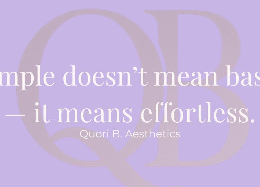 Quori B. Aesthetics quote on elegance. Located in Louisville, Kentucky, US.