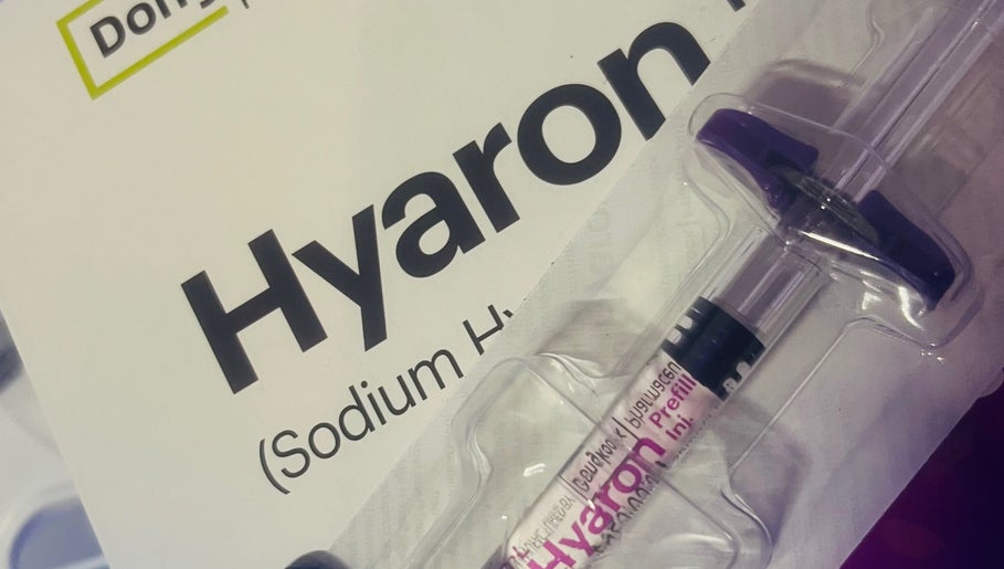 Close-up of Hyaron beauty product at Hydra Revive, Middlesbrough, England, GB.