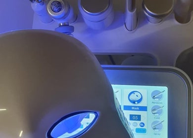 Advanced LED therapy device at Hydra Revive, Middlesbrough, England, GB enhances skin wellness.
