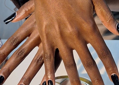 Elegant black manicured hands displayed at Busheey's Luxury Glow, Nairobi, Nairobi County, KE.
