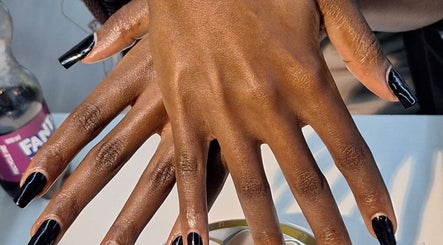 Elegant black manicured hands displayed at Busheey's Luxury Glow, Nairobi, Nairobi County, KE.