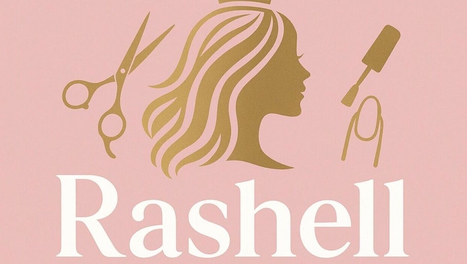 Logo of Rashelle Hair Nails and More in May Pen, Clarendon, JM featuring stylized hair and nail icons.
