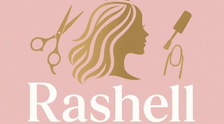 Logo of Rashelle Hair Nails and More in May Pen, Clarendon, JM featuring stylized hair and nail icons.