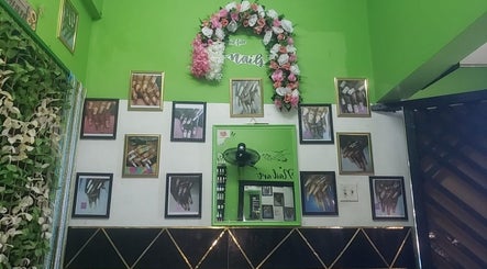 Artistic nail wall decor at Rashelle Hair Nails and More, May Pen, Clarendon, JM.
