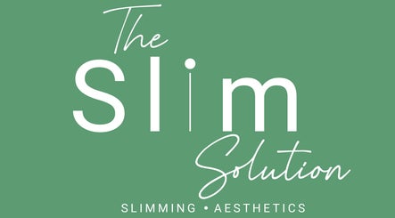 Logo of The SLiM Solution, a beauty center in Jeffreys Bay, Eastern Cape, ZA on a green background.