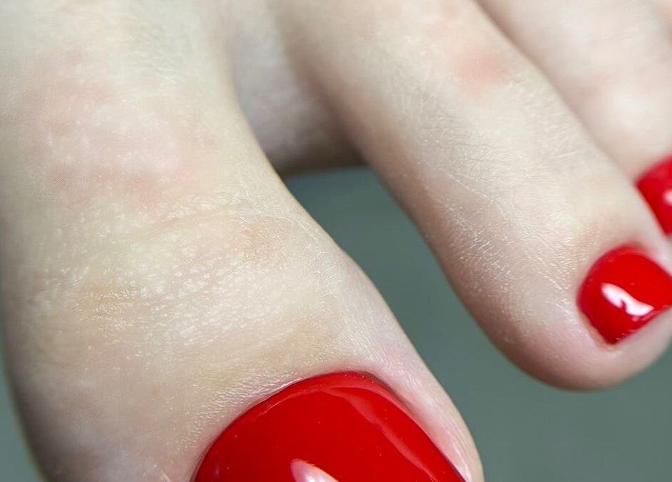 Vibrant red toenails at AFA Studio Nails & Beauty, Dublin, County Dublin, IE.