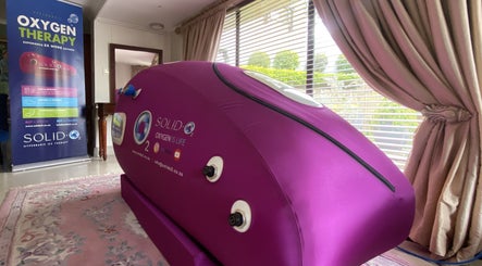 Purple hyperbaric chamber at Helderberg Oxygen Therapy, Cape Town, Western Cape, ZA.