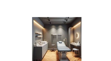 Elegant spa room at Coco's Cosmetics, Poole, England, GB, featuring a treatment bed and ambient lighting.