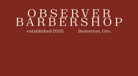 Observer Barbershop logo in classic style, established 2025, Beaverton, Oregon, US.