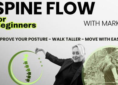 Spine Flow for Beginners class at Moving with Markie, Folkestone, England, GB. Improve posture and move with ease.