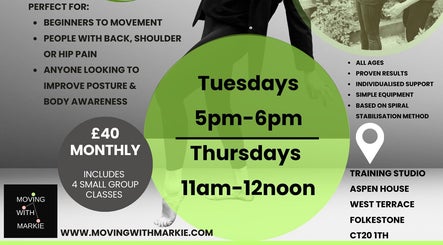 Moving with Markie class schedule and details in Folkestone, England, GB. Perfect for beginners, £40 monthly.