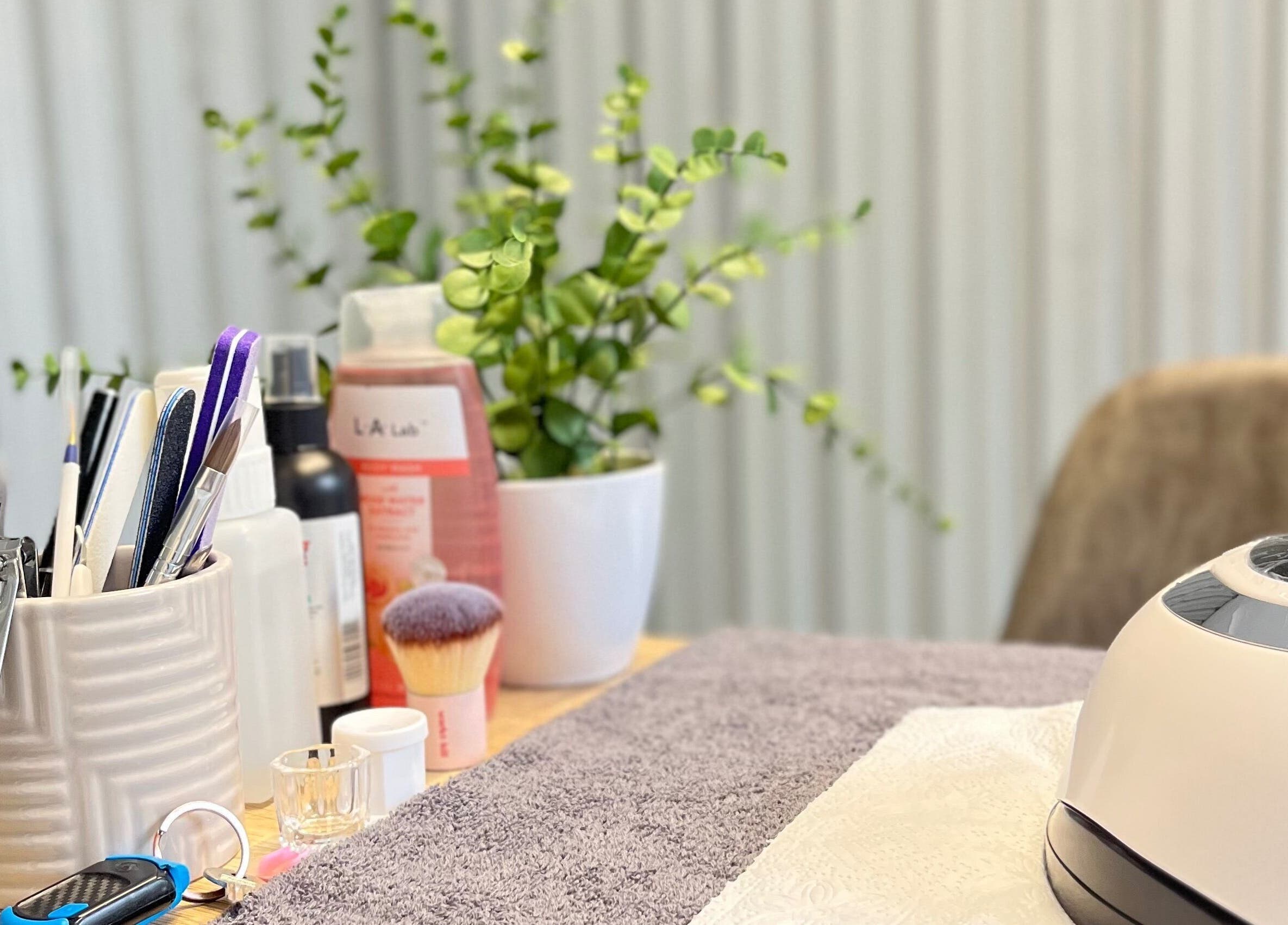 Manicure tools and decor at Essentials Lately in Harare, Harare Province, ZW, offering a relaxing spa atmosphere.