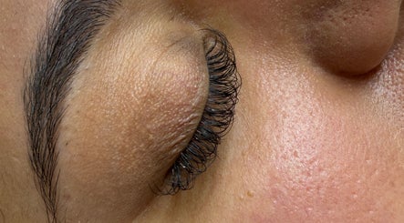 Close-up of eyelash extensions at Sleek and Chic Glam Studio, Hull, England, GB.