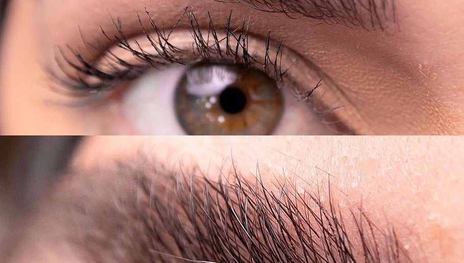 Close-up of eye and eyebrow beauty treatment at The Beauty By Nina in Dublin, County Dublin, IE.
