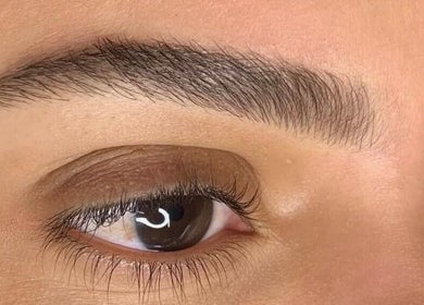 Close-up of expertly groomed eyebrow at The Beauty By Nina, Dublin, County Dublin, IE.