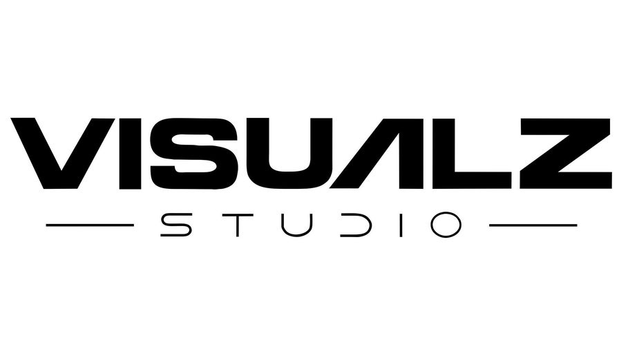 Logotipo moderno do Visualz Studio - Barbershop em Alverca Do Ribatejo, Lisboa, PT.