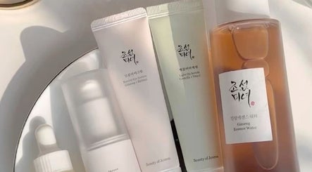 Skincare serums at Olivia skin and beauty, Worcester, England, GB. Elegant bottles showcasing premium beauty products.