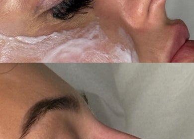Facial treatment at Aestheticsandskinbyjazmin, Ashington, England, GB showcasing smooth, glowing skin results.